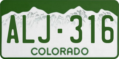 CO license plate ALJ316