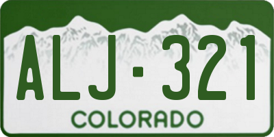 CO license plate ALJ321