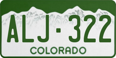 CO license plate ALJ322
