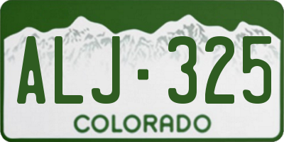 CO license plate ALJ325