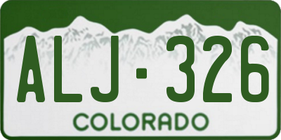 CO license plate ALJ326