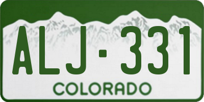 CO license plate ALJ331