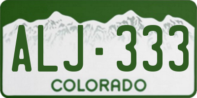 CO license plate ALJ333