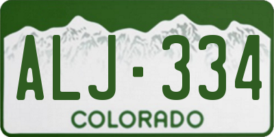 CO license plate ALJ334