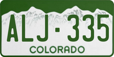 CO license plate ALJ335