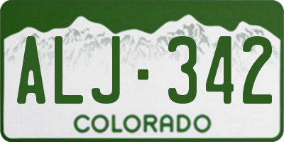 CO license plate ALJ342