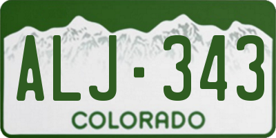 CO license plate ALJ343