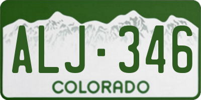 CO license plate ALJ346