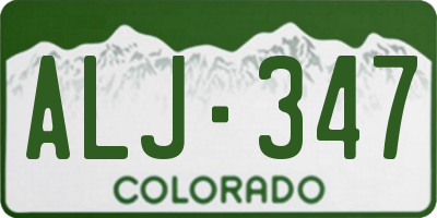 CO license plate ALJ347