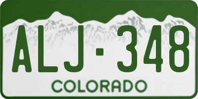 CO license plate ALJ348