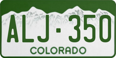 CO license plate ALJ350