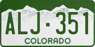 CO license plate ALJ351