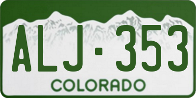 CO license plate ALJ353