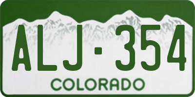 CO license plate ALJ354