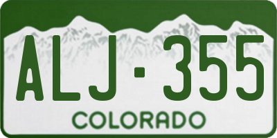 CO license plate ALJ355