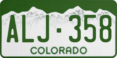 CO license plate ALJ358