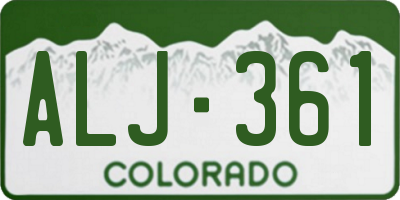 CO license plate ALJ361