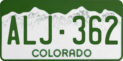 CO license plate ALJ362