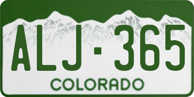CO license plate ALJ365