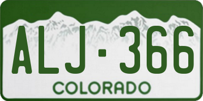 CO license plate ALJ366