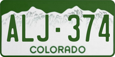 CO license plate ALJ374