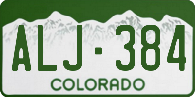 CO license plate ALJ384