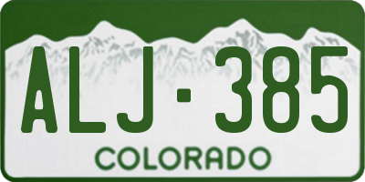 CO license plate ALJ385