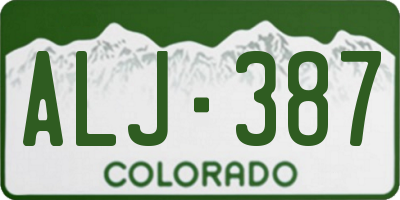CO license plate ALJ387