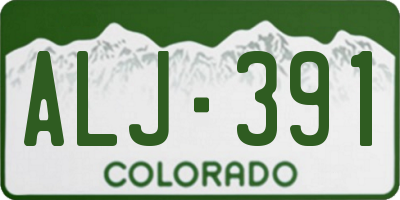 CO license plate ALJ391