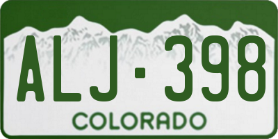CO license plate ALJ398