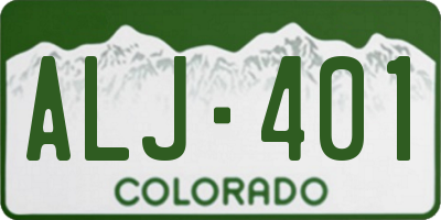 CO license plate ALJ401