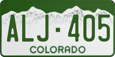 CO license plate ALJ405