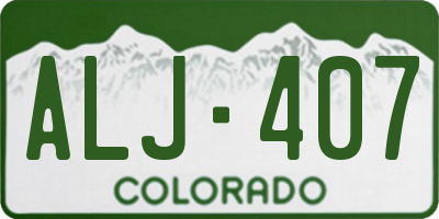 CO license plate ALJ407