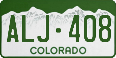 CO license plate ALJ408