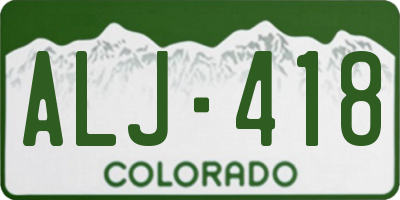 CO license plate ALJ418