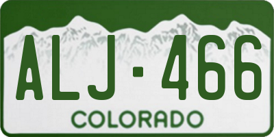 CO license plate ALJ466