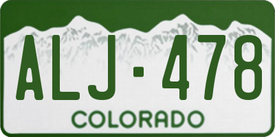 CO license plate ALJ478