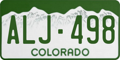 CO license plate ALJ498