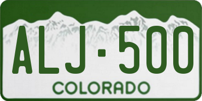 CO license plate ALJ500