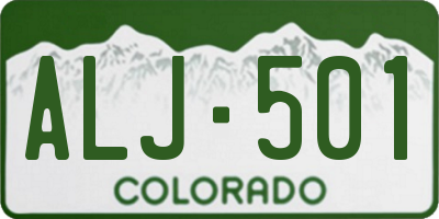 CO license plate ALJ501