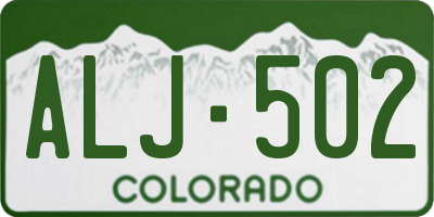 CO license plate ALJ502