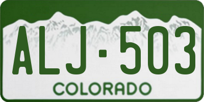 CO license plate ALJ503