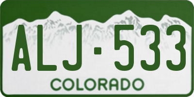 CO license plate ALJ533