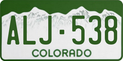 CO license plate ALJ538
