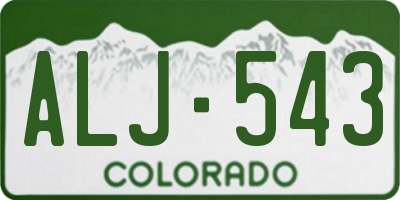 CO license plate ALJ543