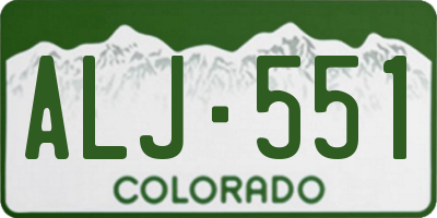CO license plate ALJ551
