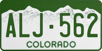 CO license plate ALJ562