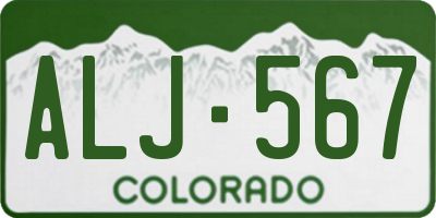 CO license plate ALJ567
