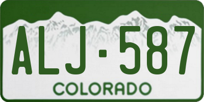 CO license plate ALJ587