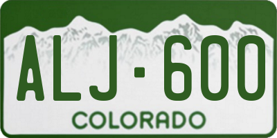 CO license plate ALJ600